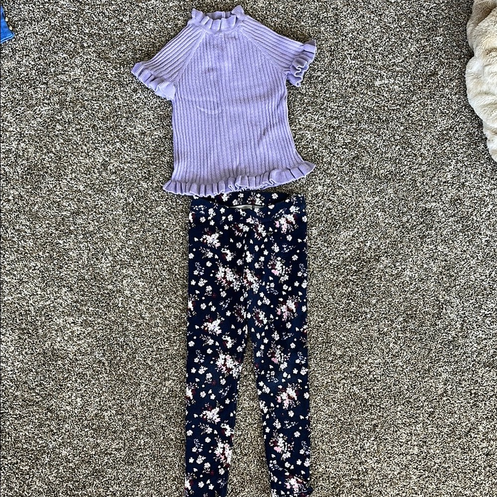 Janie and Jack Purple and Blue Leggings Set